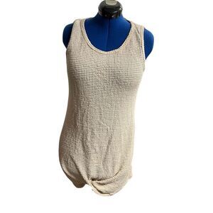 CUPSHE Women's Beige Beach Cover Up‎ Waffle Knit Hem Twist Size Medium